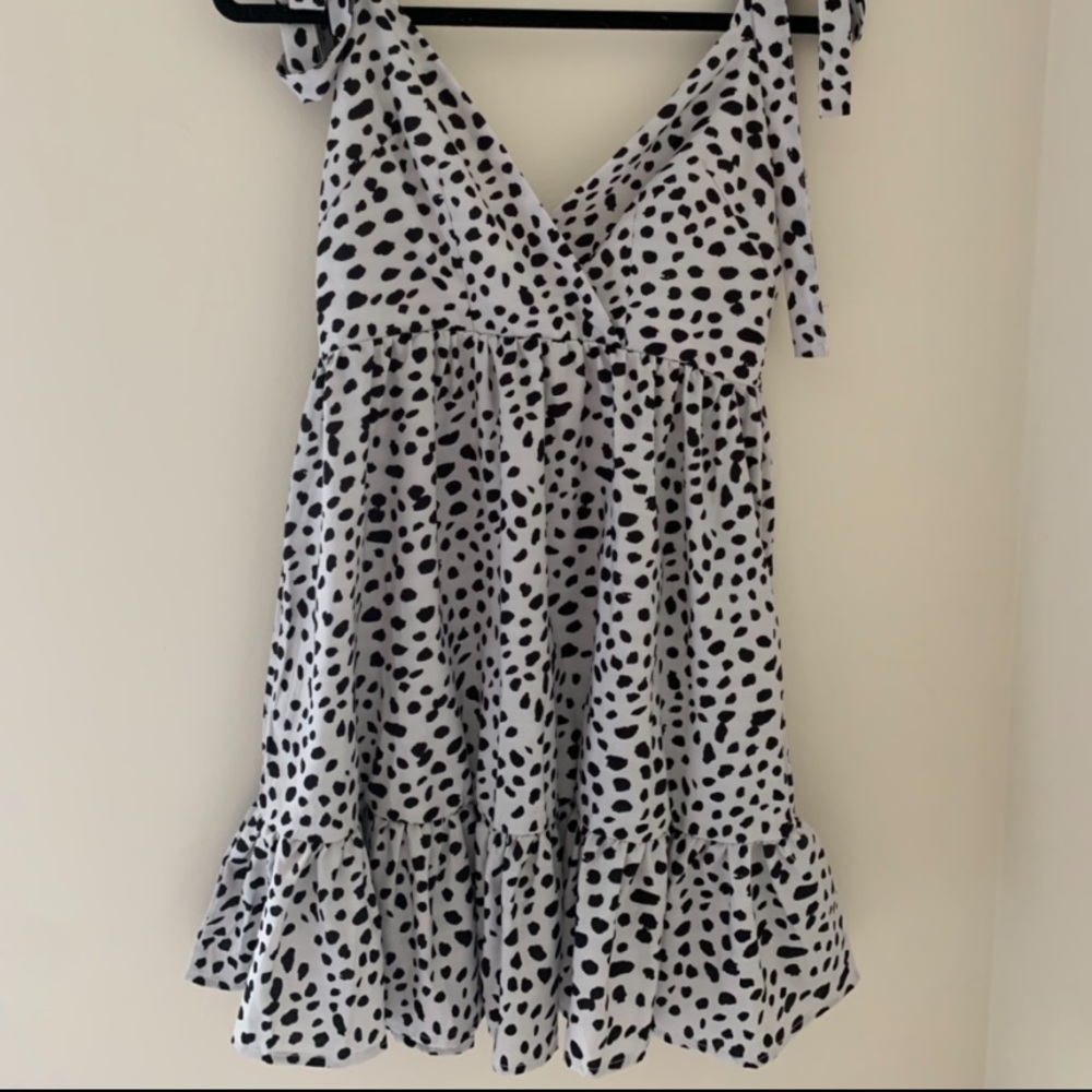 Shein size small! Perfect sundress for summer.
